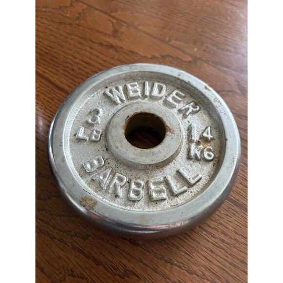 Set Of 2 3# Vintage Weider Barbell Dumbell Iron Weight Plates 1” Standard 3 LB - Picture 3 of 5